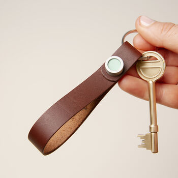 Personalised Classic Leather Key Loop, 2 of 8