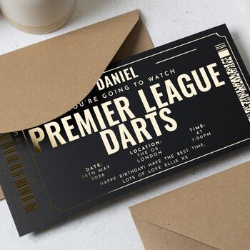 Personalised Premier League Darts Birthday Gift Voucher, 4 of 9