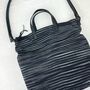 Fair Trade Woven Cotton Leather Double Handle Handbag, thumbnail 9 of 11