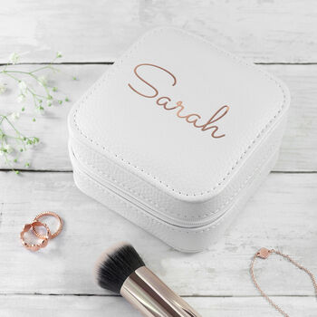 Personalised White Travel Jewellery Case, 2 of 4