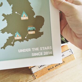 Personalised Camping UK Adventures Map, 3 of 4