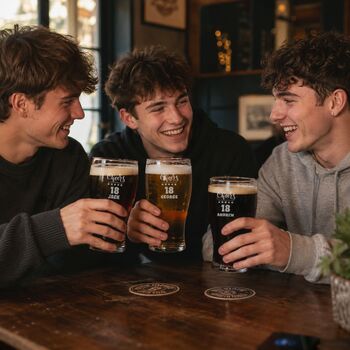Personalised 18th Birthday Gift Pint Glass, 2 of 12