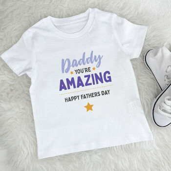 Daddy You're Amazing Happy Father's Day Babygrow, 3 of 7