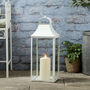 59cm Outdoor White Metal Tru Glow® Candle Lantern, thumbnail 1 of 2