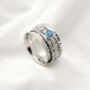 Personalised Wide Sterling Silver Opal Spinner Ring, thumbnail 2 of 8