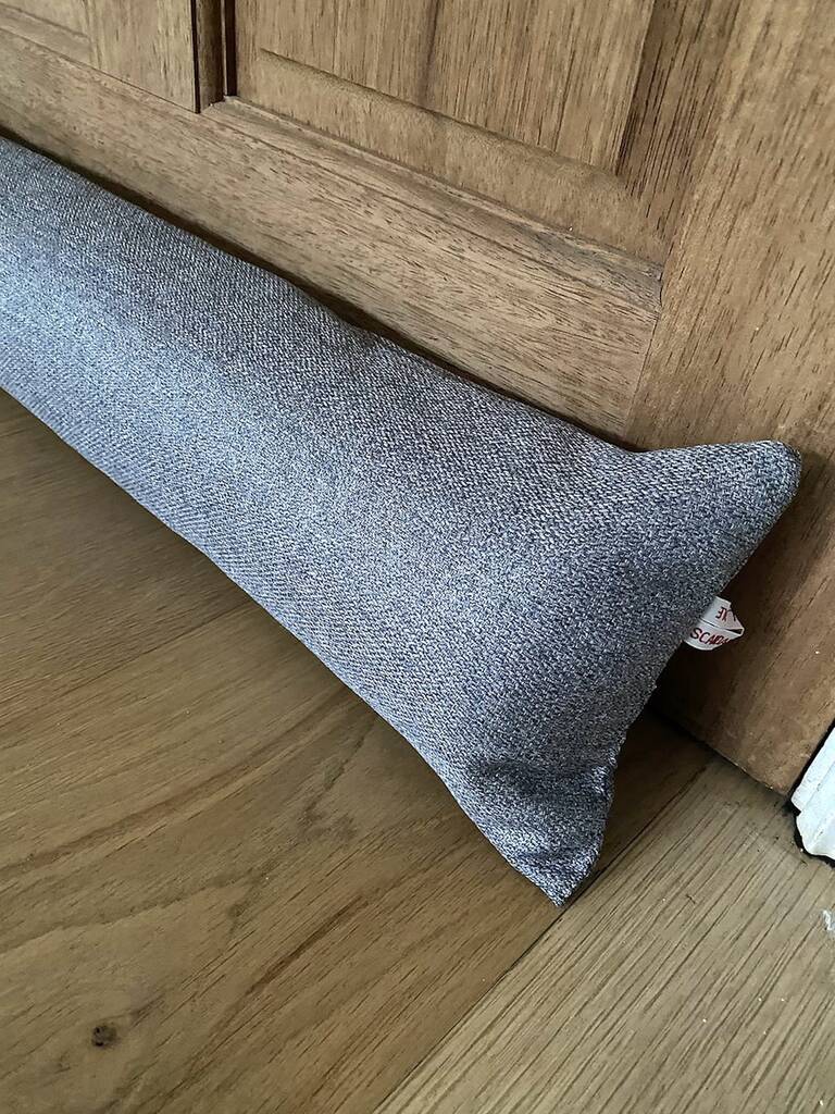 Grey Draught Excluder With Heavy Filling Personalised, 1 of 6