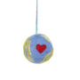 Handmade Felt Love Your Planet Hanging Earth Decoration, thumbnail 1 of 4