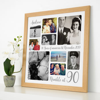 Personalised 90th Birthday Square Photo Collage, 7 of 11