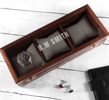 Personalised Luxury Wooden Watch Box, 5 of 5