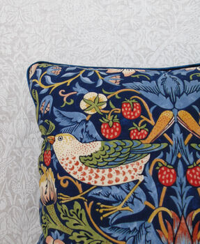 Blue Strawberry Thief William Morris 18' Cushion Cover, 2 of 6