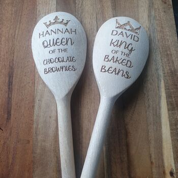 Personalised 'King Or Queen Of The' Wooden Spoon, 2 of 3