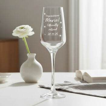 Retirement Diamante Embellished Champagne Flute Glass, 2 of 9