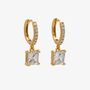 Shikaku 18 K Gold Plated Stone Earrings, thumbnail 1 of 4