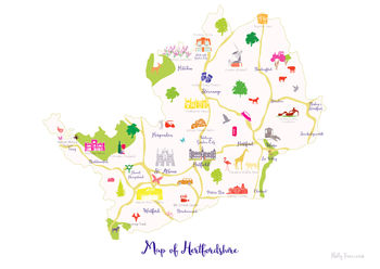 Map Of Hertfordshire, 6 of 8