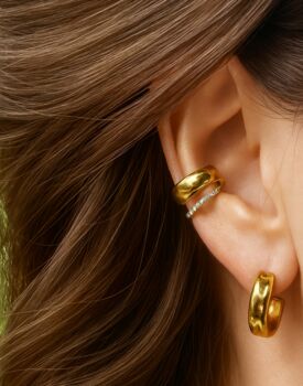 Pippa Ear Cuff 18k Gold Plated Titanium, Tarnish Free, Hypoallergenic + Waterproof, 2 of 11