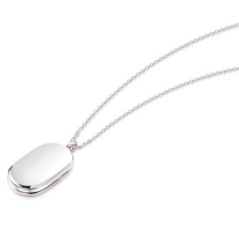 Mens Sterling Silver Oval Tag Locket, 5 of 6