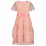 Flower Girls Dress Pink And Gold Star Ruffle Tulle, thumbnail 3 of 3