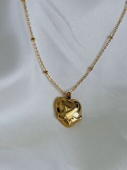 Hug Heart 18 K Gold Plated Pendant Necklace, 8 of 12