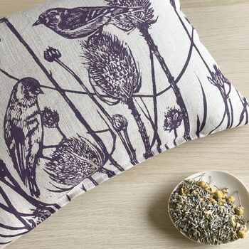 Lavender Scented Sleep Pillow, 'Birds On Teasels', 5 of 12