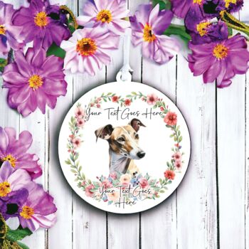 Personalised Greyhound Floral Keepsake Gift, 2 of 2