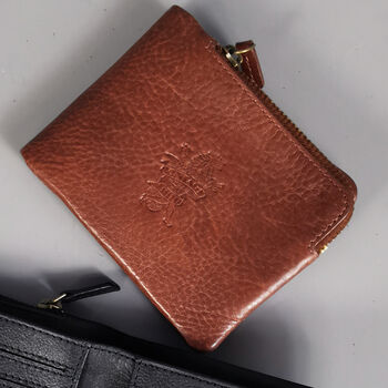 'Hudson' Men's Leather Bi Fold Wallet In Cognac, 2 of 9