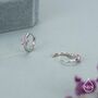 Sterling Silver Pink Crystal Cluster Huggie Hoop Earrings, thumbnail 6 of 10