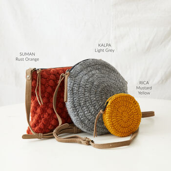 Fair Trade Crochet Boho Bobble Cross Body Handbag, 6 of 6