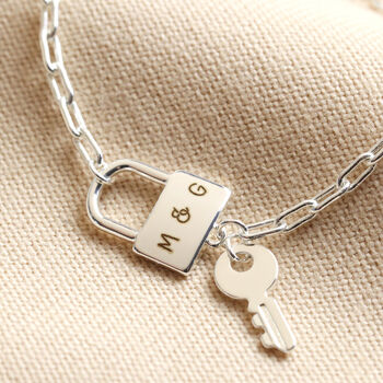 Personalised Delicate Padlock And Key Necklace, 2 of 6