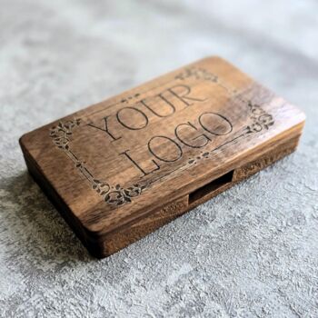 Personalised Walnut Business Card Holder, 4 of 5