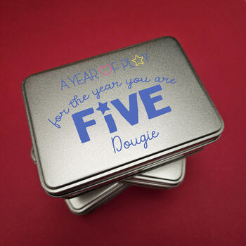 Personalised 5th Birthday Activity Ideas Tin, 6 of 8