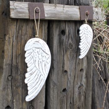 Wood White Angel Wing Decoration Keepsake, 5 of 6