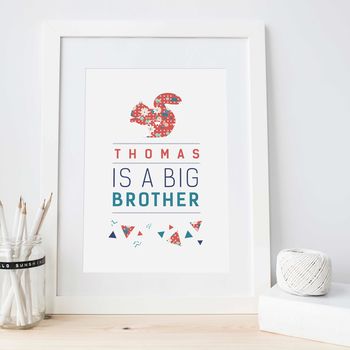 Personalised New Big Sister Or Brother Print, 2 of 2