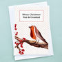 'Christmas Robin' Personalised Christmas Card, thumbnail 2 of 3
