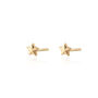 18ct Gold Faceted Star Stud Earrings, thumbnail 2 of 5
