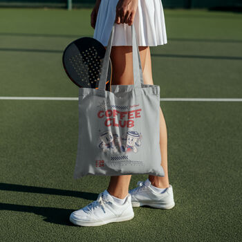 Coffee Club Tote Bag, Cotton Shoulder Bag, 2 of 12
