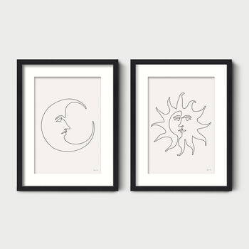 Boho Sun And Moon Wall Art Prints Set Of Two, 3 of 5