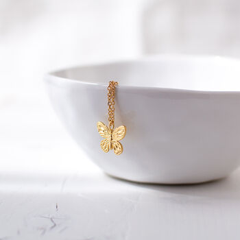 Gold Plated Butterfly Necklace, 6 of 7
