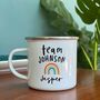 Team Enamel Mugs With Rainbow, For Family Or Work Team, thumbnail 3 of 9
