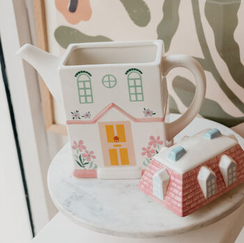 Cottagecore House Pastel Large Teapot, 3 of 3