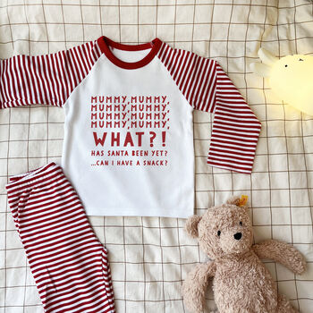 Personalised Mummy/ Daddy Snack Christmas Pyjamas, 2 of 3