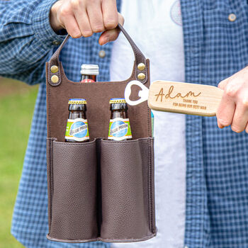 Personalised Bottle Carrier With Bottle Opener, 3 of 6