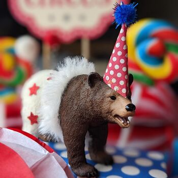 Personalised Circus Grizzly Bear Cake Topper, 6 of 6