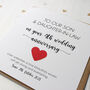 Personalised 4th Anniversary Card With Linen Heart, thumbnail 3 of 6