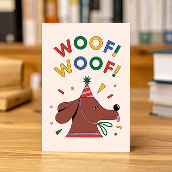 Woof Woof Celebration Greeting Card, 2 of 3