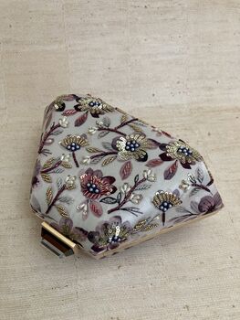 Amber Statement Handcrafted Floral Clutch Bag, 4 of 4
