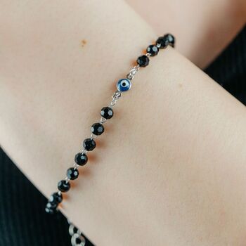Evil Eye Black Beads Crystal Nazaria Bracelet, 2 of 8