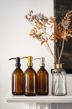 Refillable Amber Bottle With Metal Pump, 3 of 10