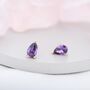 Sterling Silver Pear Cut Amethyst Cz Earrings, thumbnail 1 of 12