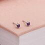 4mm Sterling Silver Amethyst Stud Earrings, thumbnail 1 of 3