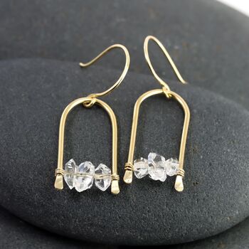 Herkimer Diamond Arch Earrings In 14k Gold Filled, 3 of 3